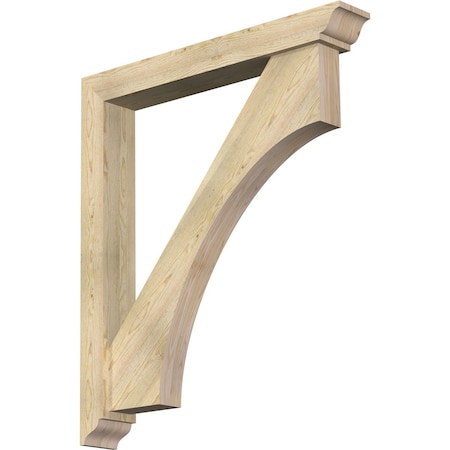 Ekena Millwork Westlake Traditional Rough Sawn Bracket w/ Offset Brace, Douglas Fir, 6"W x 42"D x 48"H BKT0604X42X48WTL01RDF